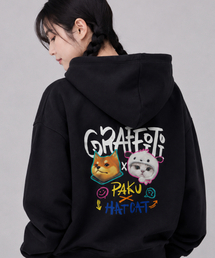 [DOUBLE JD] PAKU X HATCAT フーディ ブラック