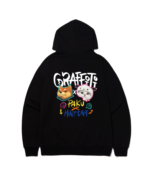 CREAM SODA LAB（クリームソーダラボ）の「[DOUBLE JD] PAKU X HATCAT フーディ ブラック（パーカー・レディース・その他・L/M/XL/L/XL/M/L/XL/2XL）」の5枚目の写真