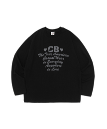 アメリカンラブレタリング ロングスリーブ Tシャツ (ブラック)