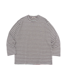 レトロストライプ長袖Tシャツ(グレー)