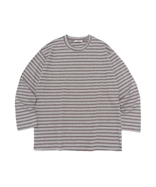 CARGOBROS FOR WOMAN(カーゴブロスフォーウィメン)の「レトロストライプ長袖Tシャツ(グレー)(Tシャツ/カットソー・レディース・その他・FREE)」の1枚目の写真