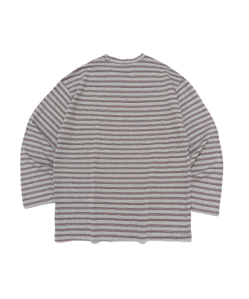 CARGOBROS FOR WOMAN(カーゴブロスフォーウィメン)の「レトロストライプ長袖Tシャツ(グレー)(Tシャツ/カットソー・レディース・その他・FREE)」の2枚目の写真