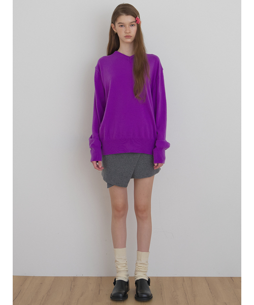 TINKNIT(ティンニット)の「ソフトウールvneckニット_ ベージュ(ニット/セーター・レディース・パープル系その他/ベージュ・FREE)」の2枚目の写真