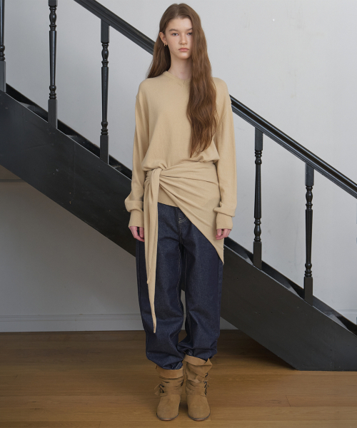 TINKNIT(ティンニット)の「ソフトウールvneckニット_ ベージュ(ニット/セーター・レディース・パープル系その他/ベージュ・FREE)」の5枚目の写真