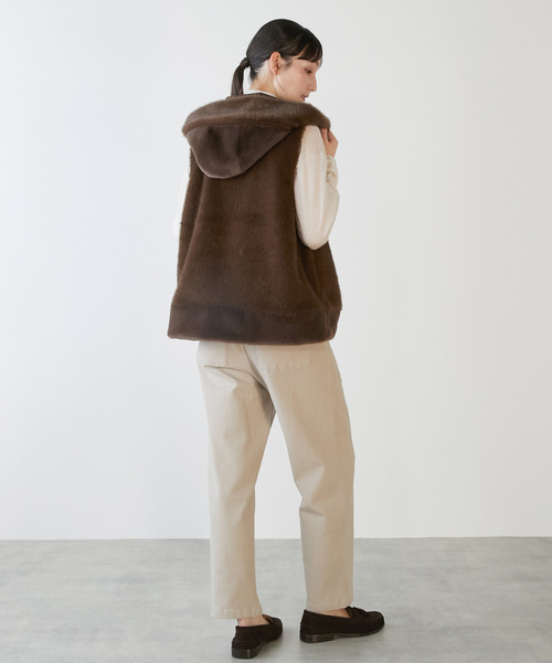 LOGEMENT DE CLAIRE(ロジュモンドクレール)の「コットンストレッチイージーベイカーパンツ(その他パンツ・レディース・ベージュ/チャコールグレー/オフホワイト/グレイッシュベージュ・2/3/4/1)」の13枚目の写真
