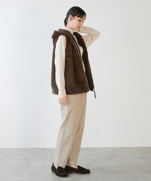 LOGEMENT DE CLAIRE(ロジュモンドクレール)の「コットンストレッチイージーベイカーパンツ(その他パンツ・レディース・ベージュ/チャコールグレー/オフホワイト/グレイッシュベージュ・2/3/4/1)」の14枚目の写真
