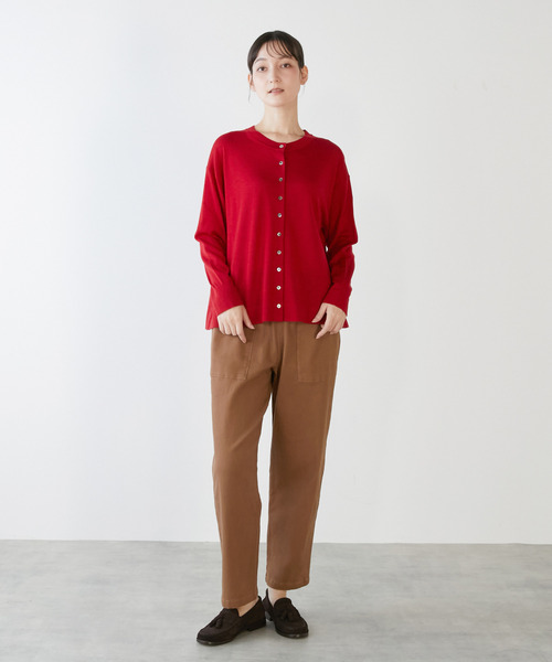 LOGEMENT DE CLAIRE(ロジュモンドクレール)の「コットンストレッチイージーベイカーパンツ(その他パンツ・レディース・ベージュ/チャコールグレー/オフホワイト/グレイッシュベージュ・2/3/4/1)」の18枚目の写真
