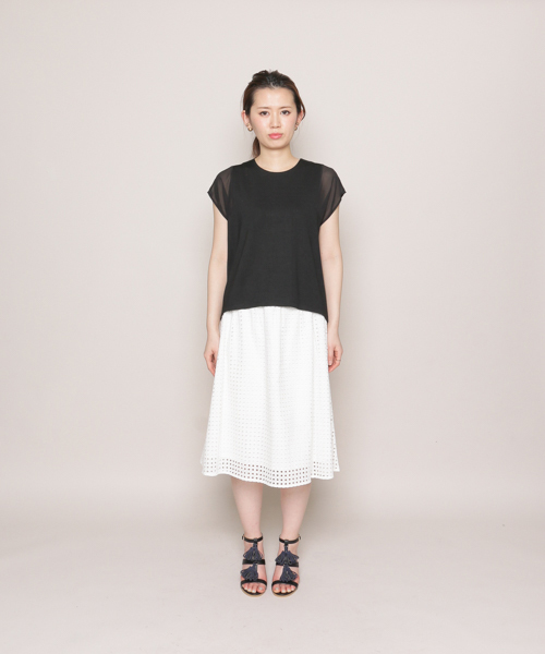 SENSE OF PLACE by URBAN RESEARCH(センスオブプレイスバイアーバンリサーチ)の「CF シアースリーブT(半袖)(Tシャツ/カットソー・レディース・ブラック/ライトグレー/ピンク/ホワイト・FREE)」の5枚目の写真