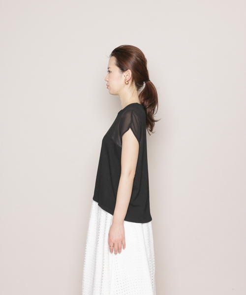 SENSE OF PLACE by URBAN RESEARCH(センスオブプレイスバイアーバンリサーチ)の「CF シアースリーブT(半袖)(Tシャツ/カットソー・レディース・ブラック/ライトグレー/ピンク/ホワイト・FREE)」の6枚目の写真