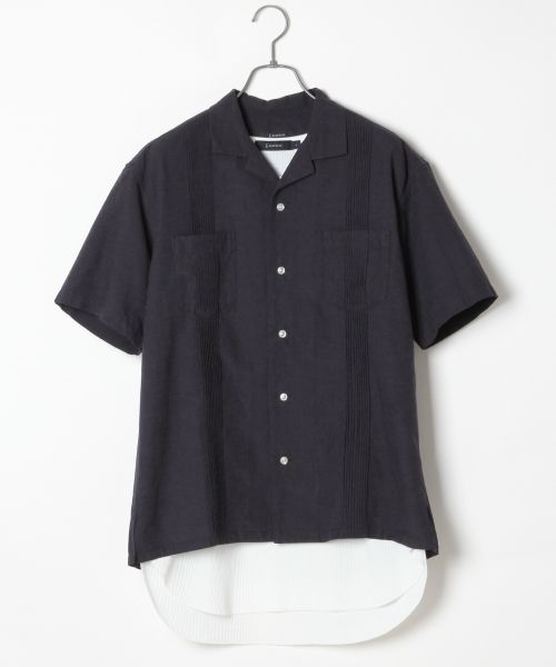 RAGEBLUE（レイジブルー）の「オープンカラーシャツ/727625（シャツ/ブラウス・メンズ・ホワイト/ネイビー/キャメル・MEDIUM/LARGE）」の2枚目の写真