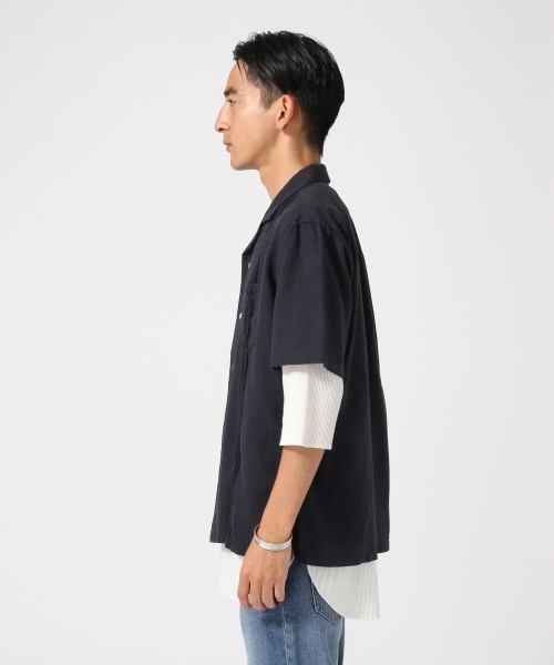 RAGEBLUE（レイジブルー）の「オープンカラーシャツ/727625（シャツ/ブラウス・メンズ・ホワイト/ネイビー/キャメル・MEDIUM/LARGE）」の9枚目の写真