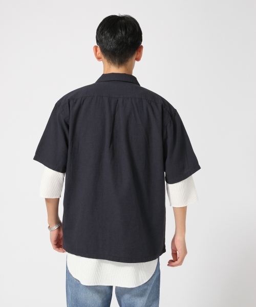 RAGEBLUE（レイジブルー）の「オープンカラーシャツ/727625（シャツ/ブラウス・メンズ・ホワイト/ネイビー/キャメル・MEDIUM/LARGE）」の10枚目の写真