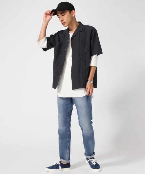 RAGEBLUE（レイジブルー）の「オープンカラーシャツ/727625（シャツ/ブラウス・メンズ・ホワイト/ネイビー/キャメル・MEDIUM/LARGE）」の18枚目の写真