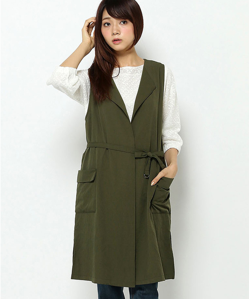 LBC（エルビーシー）の「ヴィンテージジレ（ベスト・レディース・オリーブ/モカ・MEDIUM/LARGE）」の2枚目の写真