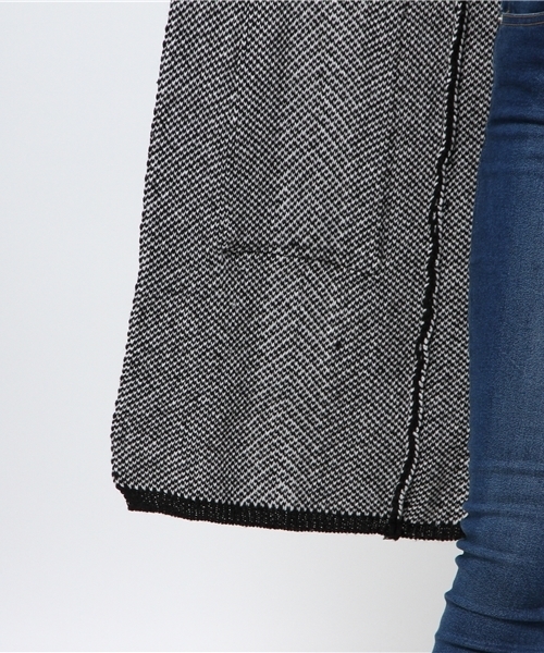 Chille anap(チルアナップ)の「ヘリンボンニットカーディガン(カーディガン/ボレロ・レディース・グレー/ブラック/ベージュ・FREE)」の5枚目の写真