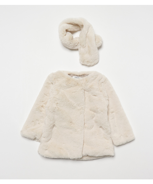 GLOBAL WORK（グローバルワーク）の「【キッズ】ファーノーカラーコート/734432（その他アウター・キッズ・ホワイト系その他/ブラウン・SMALL/MEDIUM/LARGE/X-LARGE）」の9枚目の写真