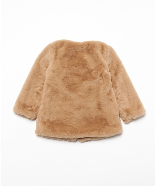 GLOBAL WORK（グローバルワーク）の「【キッズ】ファーノーカラーコート/734432（その他アウター・キッズ・ホワイト系その他/ブラウン・SMALL/MEDIUM/LARGE/X-LARGE）」の3枚目の写真