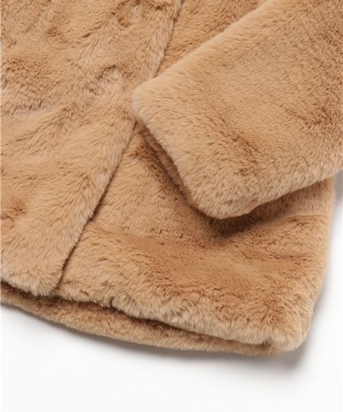 GLOBAL WORK（グローバルワーク）の「【キッズ】ファーノーカラーコート/734432（その他アウター・キッズ・ホワイト系その他/ブラウン・SMALL/MEDIUM/LARGE/X-LARGE）」の5枚目の写真