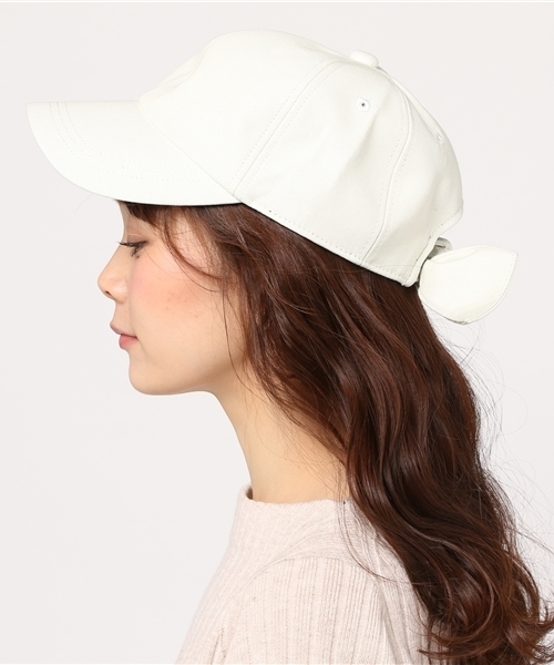 Casselini(キャセリーニ)の「【Casselini(キャセリーニ)】りぼんCAP/キャップ(キャップ・レディース・サックスブルー/ベージュ/アイボリー・FREE)」の4枚目の写真