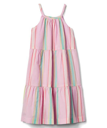 GAP | Gap パステルストライプ ティアードワンピース(ワンピース)