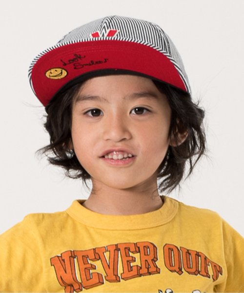 BREEZE（ブリーズ）の「ロゴフェルトキャップ（キャップ・キッズ・インディゴブルー/ストライプ/ベージュ/レッド・50/54）」の4枚目の写真