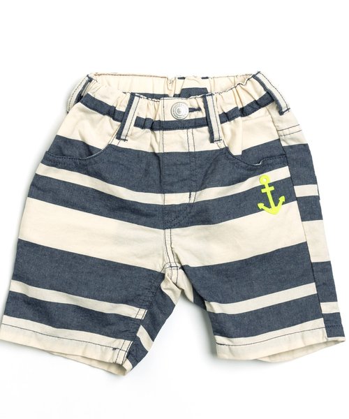 BREEZE（ブリーズ）の「太ボーダーパンツ 5分丈（その他パンツ・キッズ・ネイビー/イエロー/グリーン/レッド・100/120/95/80/90/130/110/140）」の3枚目の写真