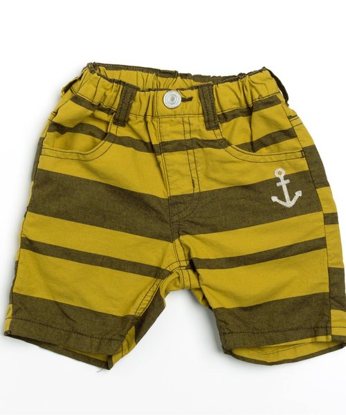 BREEZE（ブリーズ）の「太ボーダーパンツ 5分丈（その他パンツ・キッズ・ネイビー/イエロー/グリーン/レッド・100/120/95/80/90/130/110/140）」の4枚目の写真