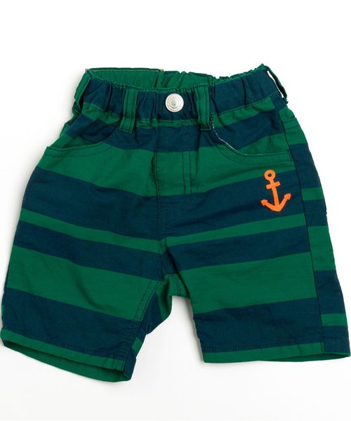 BREEZE（ブリーズ）の「太ボーダーパンツ 5分丈（その他パンツ・キッズ・ネイビー/イエロー/グリーン/レッド・100/120/95/80/90/130/110/140）」の2枚目の写真