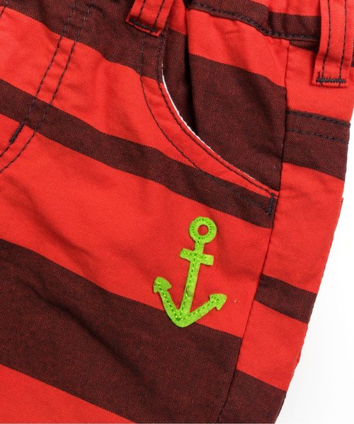BREEZE（ブリーズ）の「太ボーダーパンツ 5分丈（その他パンツ・キッズ・ネイビー/イエロー/グリーン/レッド・100/120/95/80/90/130/110/140）」の6枚目の写真