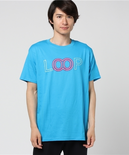 WEGO(ウィゴー)の「∴WEGO/LOOPロゴTシャツ(Tシャツ/カットソー・メンズ・ピンク/ホワイト/ブラック/サックスブルー・X-LARGE)」の1枚目の写真