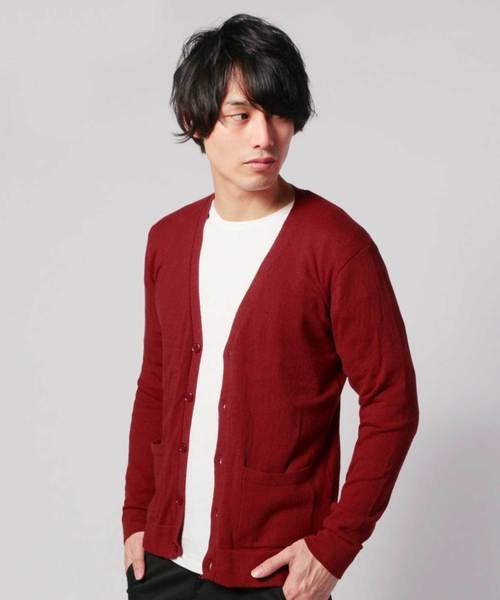 THE CASUAL（カジュアル）の「コットンニット長袖Vネックカーディガン（カーディガン/ボレロ・メンズ・ブラック/ベージュ/ネイビー/レッド/オリーブ/ブルー/グリーン/マスタード/オートミール/杢グレー/ロイヤルブルー/ワイン/チャコール/グレー系その他/ブルー系その他/テラコッタ/ブルー系その他2/レッド系その他・S/M/L/XL）」の17枚目の写真