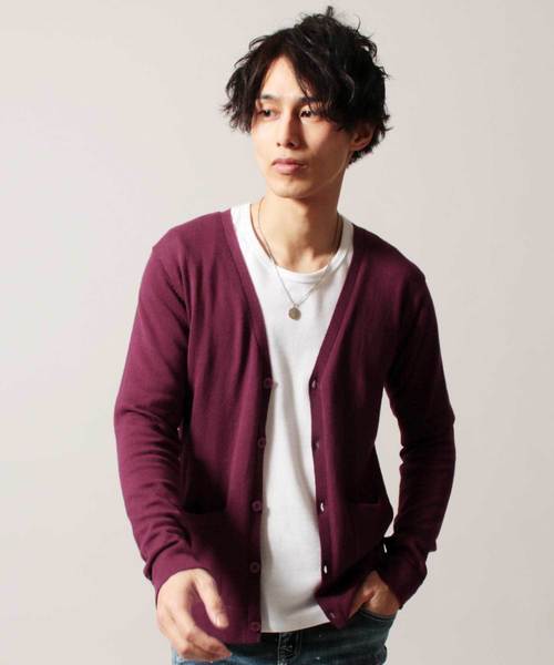 THE CASUAL（カジュアル）の「コットンニット長袖Vネックカーディガン（カーディガン/ボレロ・メンズ・ブラック/ベージュ/ネイビー/レッド/オリーブ/ブルー/グリーン/マスタード/オートミール/杢グレー/ロイヤルブルー/ワイン/チャコール/グレー系その他/ブルー系その他/テラコッタ/ブルー系その他2/レッド系その他・S/M/L/XL）」の18枚目の写真