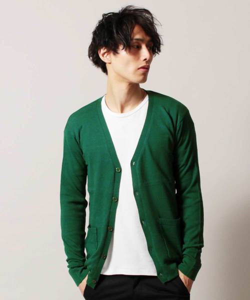 THE CASUAL（カジュアル）の「コットンニット長袖Vネックカーディガン（カーディガン/ボレロ・メンズ・ブラック/ベージュ/ネイビー/レッド/オリーブ/ブルー/グリーン/マスタード/オートミール/杢グレー/ロイヤルブルー/ワイン/チャコール/グレー系その他/ブルー系その他/テラコッタ/ブルー系その他2/レッド系その他・S/M/L/XL）」の10枚目の写真