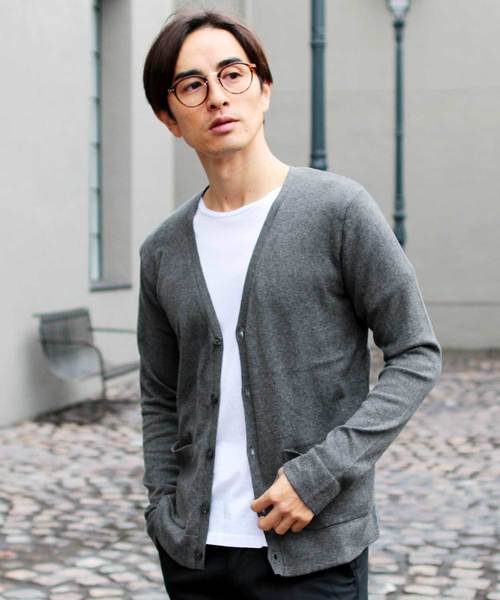 THE CASUAL（カジュアル）の「コットンニット長袖Vネックカーディガン（カーディガン/ボレロ・メンズ・ブラック/ベージュ/ネイビー/レッド/オリーブ/ブルー/グリーン/マスタード/オートミール/杢グレー/ロイヤルブルー/ワイン/チャコール/グレー系その他/ブルー系その他/テラコッタ/ブルー系その他2/レッド系その他・S/M/L/XL）」の5枚目の写真