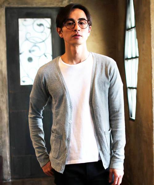 THE CASUAL（カジュアル）の「コットンニット長袖Vネックカーディガン（カーディガン/ボレロ・メンズ・ブラック/ベージュ/ネイビー/レッド/オリーブ/ブルー/グリーン/マスタード/オートミール/杢グレー/ロイヤルブルー/ワイン/チャコール/グレー系その他/ブルー系その他/テラコッタ/ブルー系その他2/レッド系その他・S/M/L/XL）」の21枚目の写真