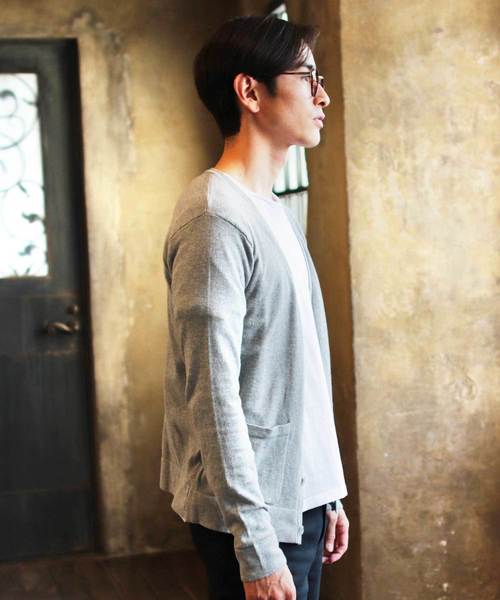 THE CASUAL（カジュアル）の「コットンニット長袖Vネックカーディガン（カーディガン/ボレロ・メンズ・ブラック/ベージュ/ネイビー/レッド/オリーブ/ブルー/グリーン/マスタード/オートミール/杢グレー/ロイヤルブルー/ワイン/チャコール/グレー系その他/ブルー系その他/テラコッタ/ブルー系その他2/レッド系その他・S/M/L/XL）」の20枚目の写真