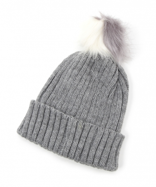 GLOBAL WORK（グローバルワーク）の「【抗菌防臭】ファーニットワッチ/763691（ニットキャップ/ビーニー・レディース・ホワイト/ブラック/グレー・FREE）」の3枚目の写真