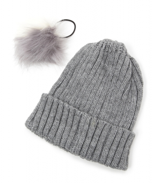 GLOBAL WORK（グローバルワーク）の「【抗菌防臭】ファーニットワッチ/763691（ニットキャップ/ビーニー・レディース・ホワイト/ブラック/グレー・FREE）」の6枚目の写真