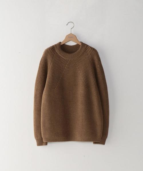 BATONER（バトナー）の「＜BATONER＞ AZE CREW KNIT/ﾆｯﾄ ◆（ニット/セーター・メンズ・ベージュ/オリーブ/ダークグレー/ブラック・1/2/3）」の19枚目の写真