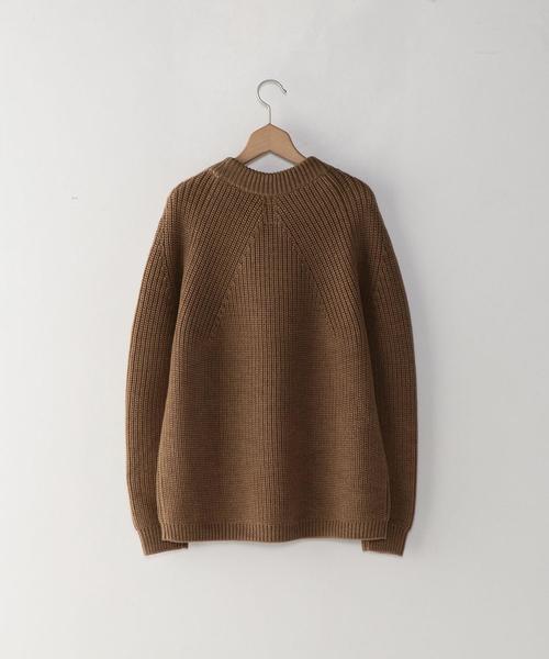 BATONER（バトナー）の「＜BATONER＞ AZE CREW KNIT/ﾆｯﾄ ◆（ニット/セーター・メンズ・ベージュ/オリーブ/ダークグレー/ブラック・1/2/3）」の13枚目の写真