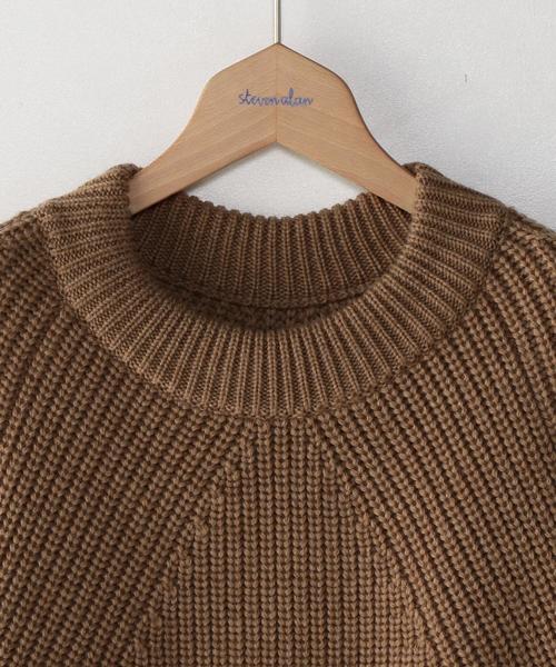 BATONER（バトナー）の「＜BATONER＞ AZE CREW KNIT/ﾆｯﾄ ◆（ニット/セーター・メンズ・ベージュ/オリーブ/ダークグレー/ブラック・1/2/3）」の14枚目の写真