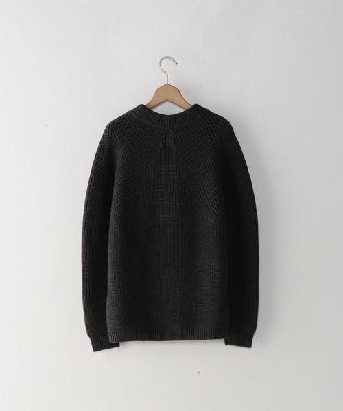 BATONER（バトナー）の「＜BATONER＞ AZE CREW KNIT/ﾆｯﾄ ◆（ニット/セーター・メンズ・ベージュ/オリーブ/ダークグレー/ブラック・1/2/3）」の8枚目の写真