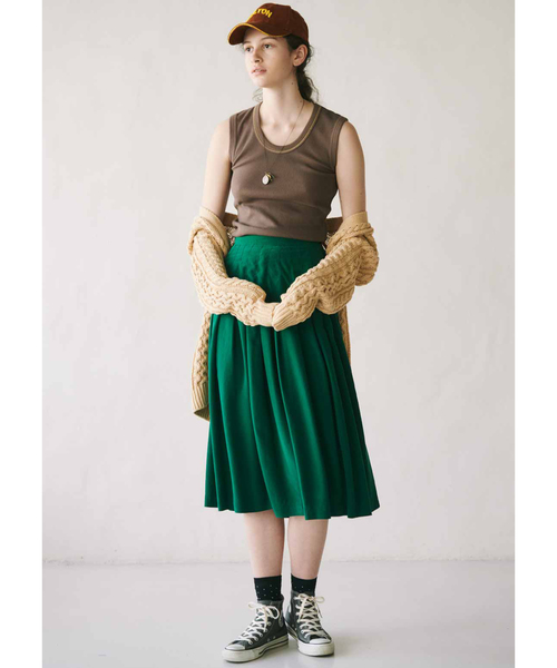 MEDE19F（メデジュウキュウ）の「MEDE19F　ノースリーブワッフルトップス（タンクトップ・レディース・ベージュ/ブラウン・MEDIUM/LARGE/X-LARGE）」の15枚目の写真