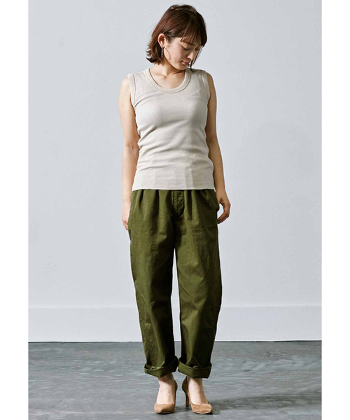 MEDE19F（メデジュウキュウ）の「MEDE19F　ノースリーブワッフルトップス（タンクトップ・レディース・ベージュ/ブラウン・MEDIUM/LARGE/X-LARGE）」の7枚目の写真