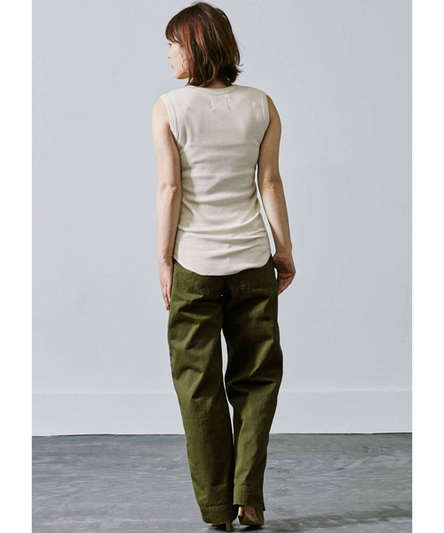 MEDE19F（メデジュウキュウ）の「MEDE19F　ノースリーブワッフルトップス（タンクトップ・レディース・ベージュ/ブラウン・MEDIUM/LARGE/X-LARGE）」の11枚目の写真