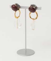 TONE SELECT GOODS（トーンセレクトグッズ）の「【CouleuR】leatherbutton×cleardrop 2way ピアス（ピアス（両耳用）・キッズ）」