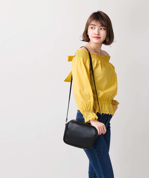 WEGO（ウィゴー）の「WEGO/スカラップオフショルブラウス（シャツ/ブラウス・レディース・オフホワイト/オレンジ/マスタード・FREE）」の10枚目の写真