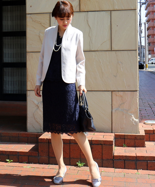 MARLENE JOBERT（マルレーヌ　ジョベル）の「レースタイトスカートセットアップ（ドレス・レディース・ブラック/ブルーグリーン/スモークピンク/ネイビー・L/M）」の8枚目の写真