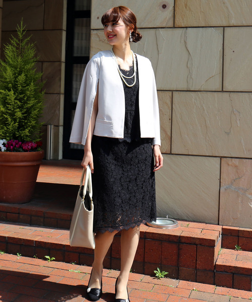 MARLENE JOBERT（マルレーヌ　ジョベル）の「レースタイトスカートセットアップ（ドレス・レディース・ブラック/ブルーグリーン/スモークピンク/ネイビー・L/M）」の12枚目の写真