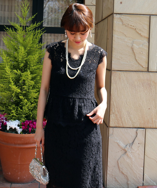 MARLENE JOBERT（マルレーヌ　ジョベル）の「レースタイトスカートセットアップ（ドレス・レディース・ブラック/ブルーグリーン/スモークピンク/ネイビー・L/M）」の9枚目の写真